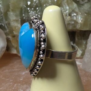 Silver and Blue Statement Ring